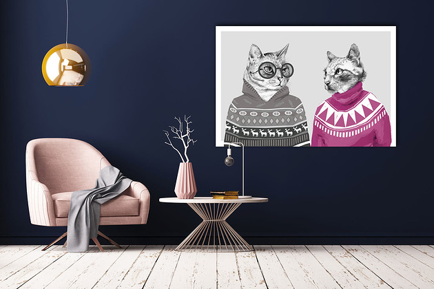 obrazy OBRAZ NA PŁÓTNIE -  Zakochane Koty 120x80cm