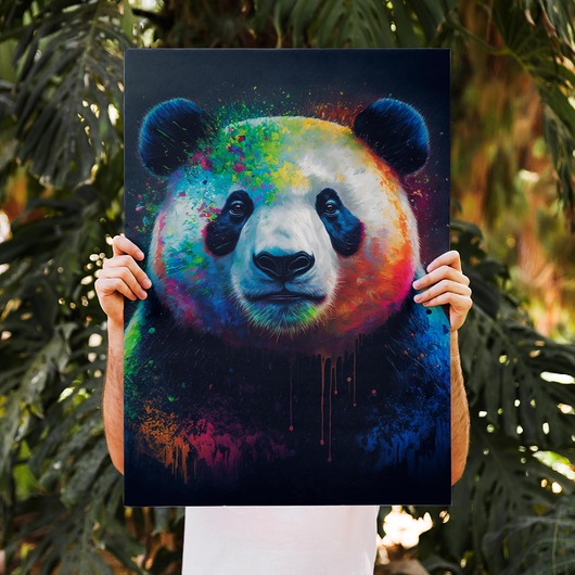 plakaty Plakat Kolorowa Panda