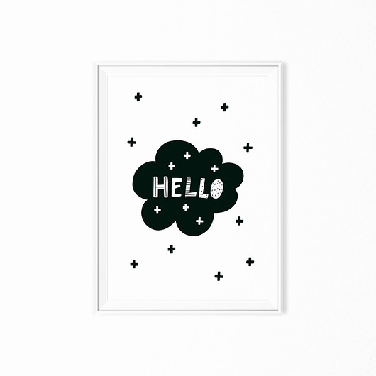 Plakat skandynawski dla dzieci Hello myscandi