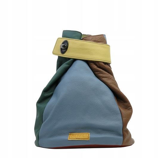 plecaki Plecak damski klasyczny skórzany kolorowy regulowane szelki kieszeń OLIVKA