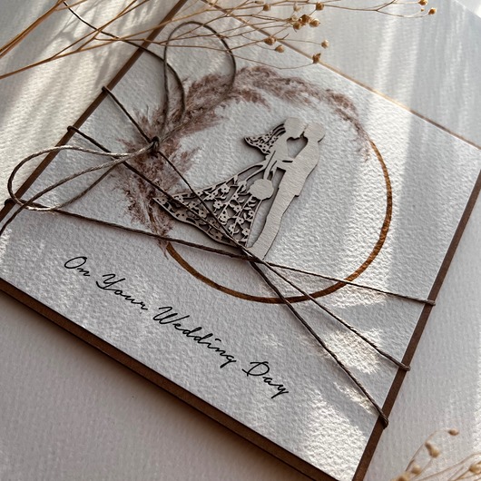 zaproszenia i kartki na ślub Stylowa kartka ślubna z kopertą Wedding Day