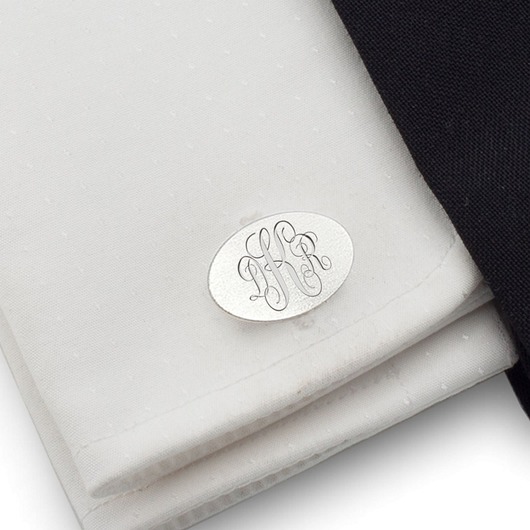 Srebrne spinki do mankietów z monogramem ZaNa Design