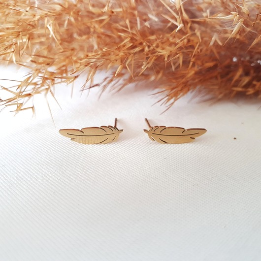 Kolczyki piórka ze stali szlachetnej LEI handmade 