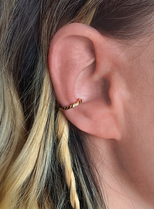 biżuteria męska Nausznica LUCKY S Gold srebro pozłacane