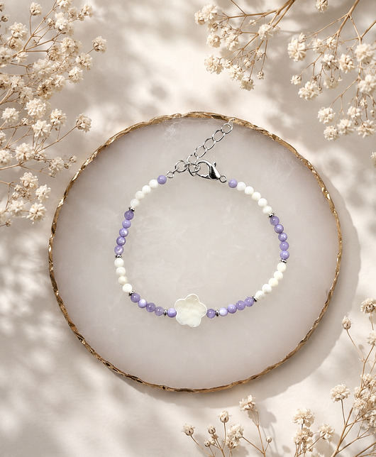 bransoletki - inne Bransoletka Lavender Pearl