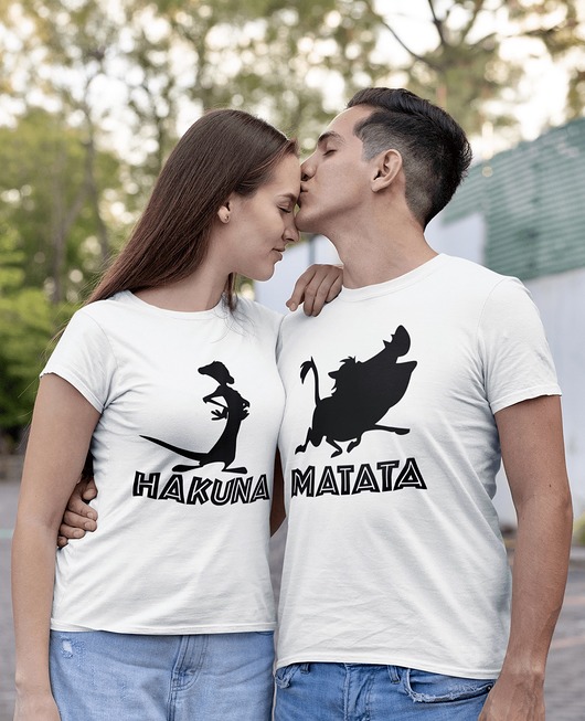 t-shirt damskie Koszulki dla pary Hakuna matata
