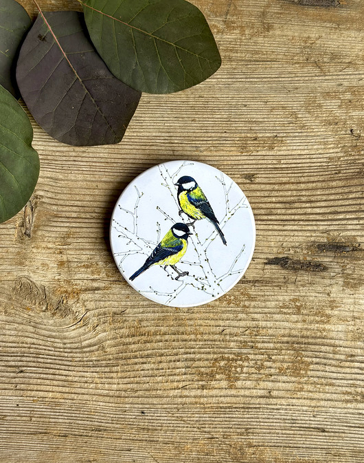 magnesy Sikorki bogatki- Magnes ceramiczny- Ilustracja- Ptaki