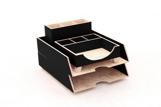 Organizer na  biurko - 4 Przyborniki na biurko Clock Wood Studio