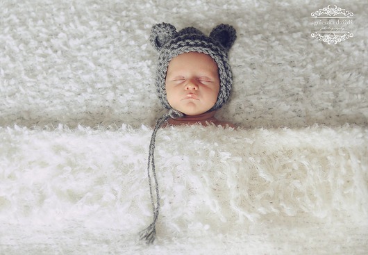 Czapka Teddy 0-3 miesiąca OD RĘKI henhouse