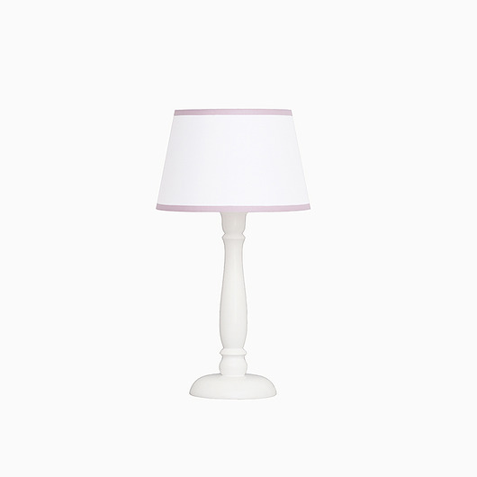 Lampka nocna biała z różową lamówką Roomee Decor