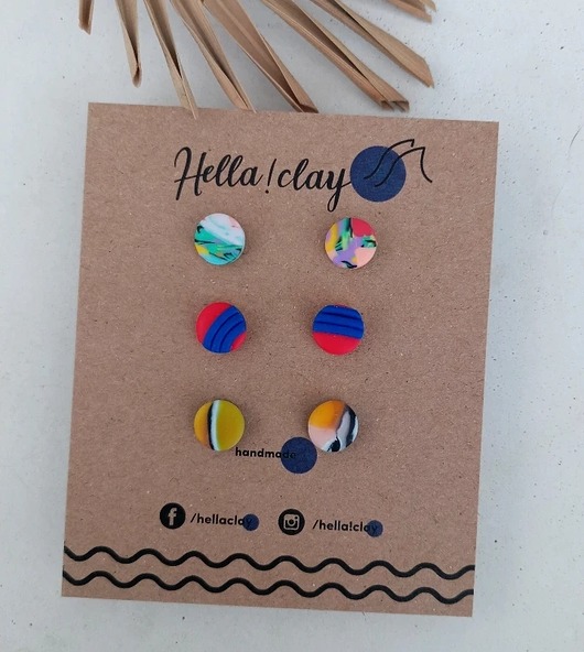 Minikolczyki 3pack Hellaclay