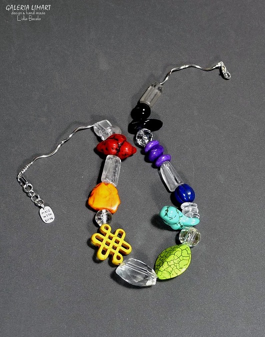 naszyjniki - inne Naszyjnik optymistyczny dla osoby z fantazją Unikalny prezent handmade