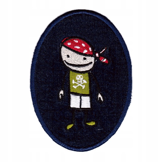 naszywki na ubrania Naszywka naprasowanka CHŁOPIEC PIRAT ŁATA termoprzylepna haft 8,4x11,7cm