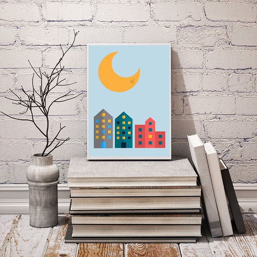 plakat A4 z domkami MUKI design