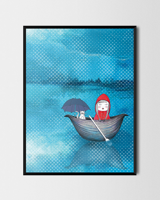 obrazy i plakaty do pokoju dziecięcego Dryfując 30x40 cm.