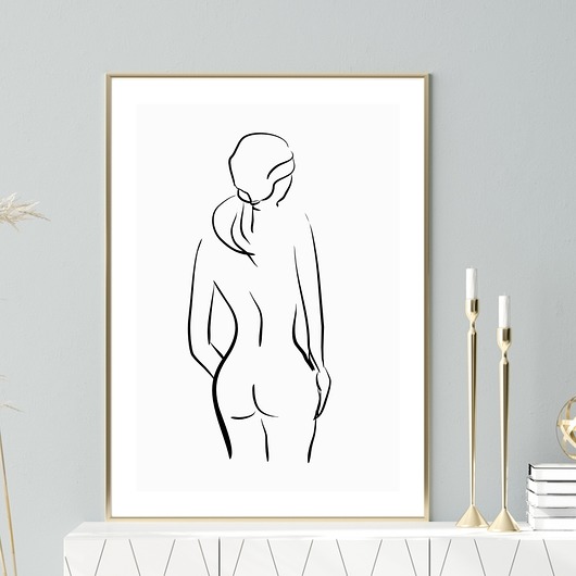plakaty Plakat Szkic Kobieta Line art P420