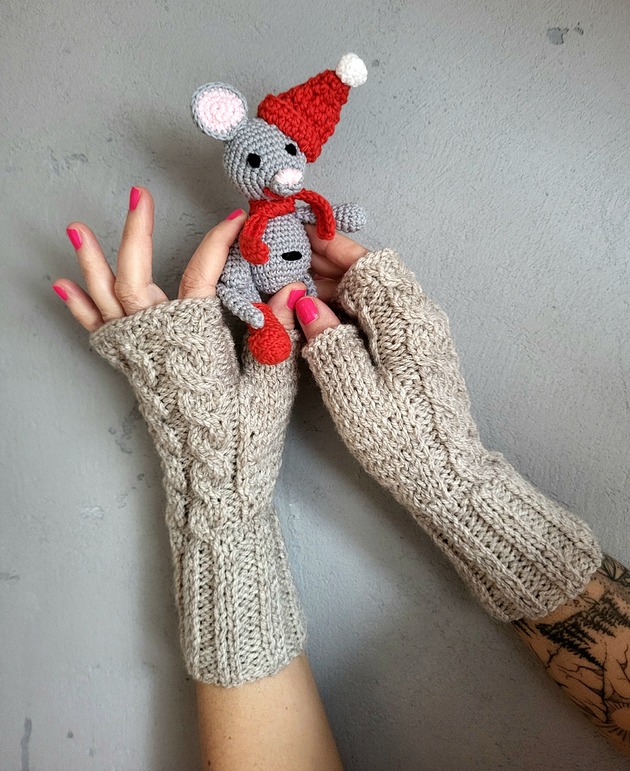 rękawiczki damskie Mitenki - wykonane na zamówienie