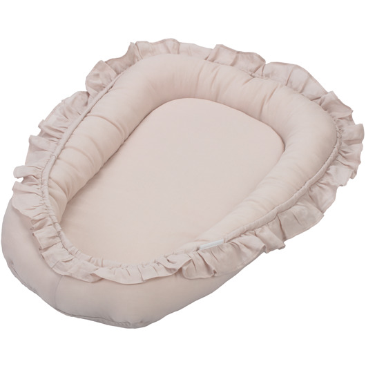 Lniane gniazdko niemowlęce z falbanką szare Cotton & Sweets