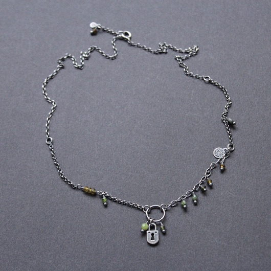 srebrne naszyjniki Łańcuszak Green