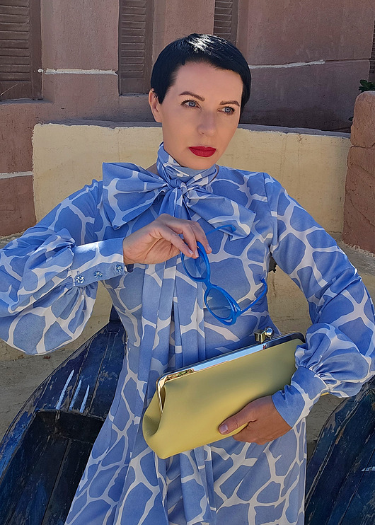 sukienki maxi damskie New Dress Afryka Blu