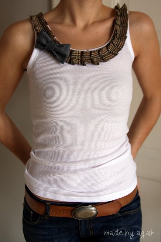38 Tweed Ruffle & Denim Bow made by agah