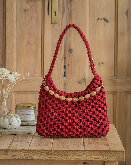 torby na ramię Makramowa torebka Soho Bag - bordo