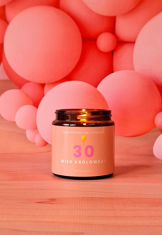 świece zapachowe Świeca sojowa zapachowa na 30 urodziny