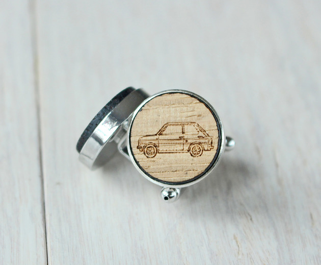 spinki do mankietów Drewniane spinki do mankietów MALUCH