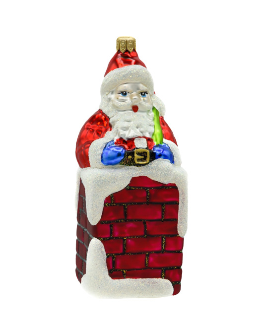ozdoby choinkowe Bombka choinkowa: Święty Mikołaj w kominie: czerwony