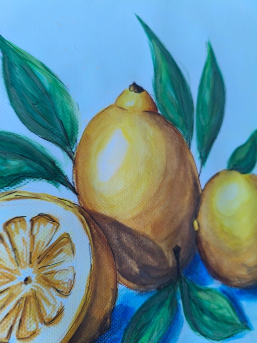 grafiki i ilustracje Obraz cytryny lato słońce akwarela Lemoniada 30x41 oprawiony