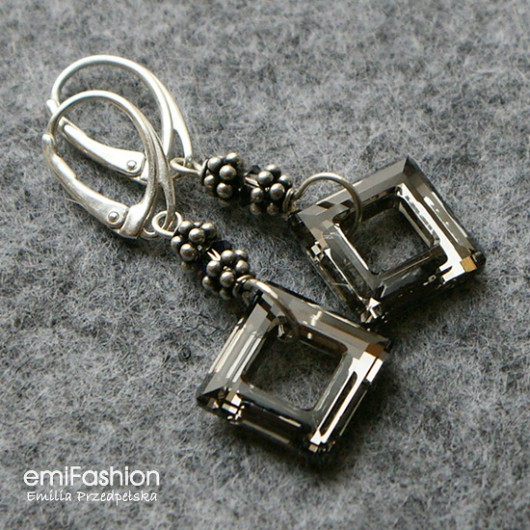 kryształ Swarovski Square Ring w srebrze MAREMI Jewelry