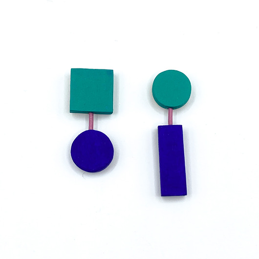 kolczyki drewniane Kolczyki z rzemieniem GEO