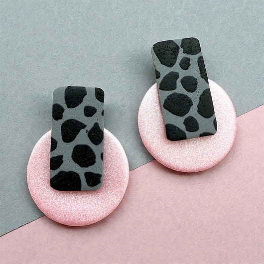 kolczyki z masy plastycznej Kolczyki Grey