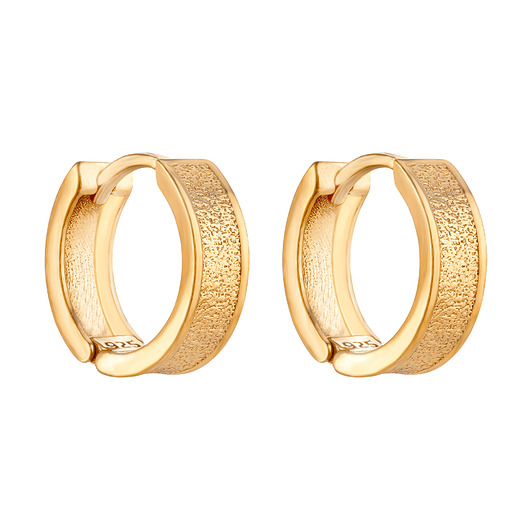 kolczyki pozłacane Złote kolczyki grube kółka z fakturą