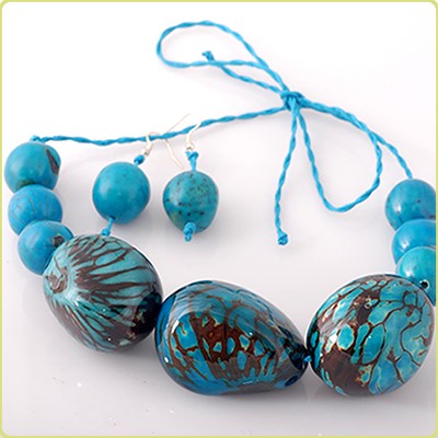 n144 - Komplet Wilmy z orzechów tagua Galeria Macondo