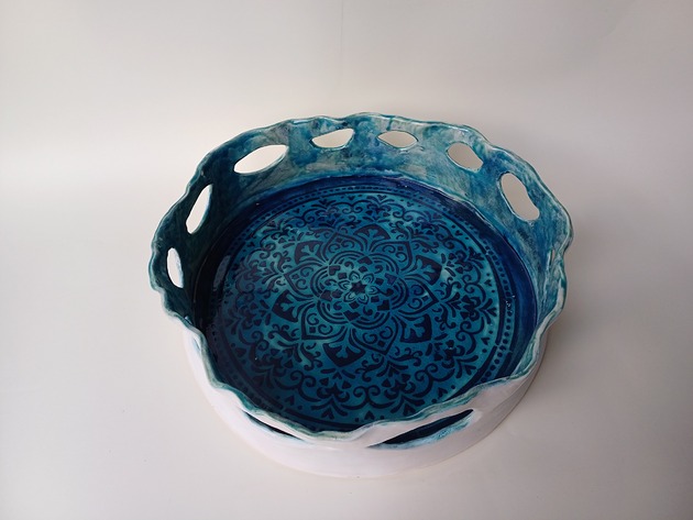 patery i talerze Duża patera ceramiczna mandala