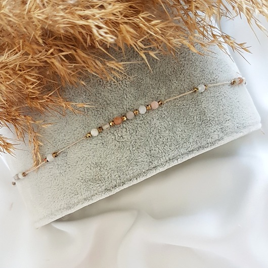 bransoletka NA KOSTKĘ z kamieniem słonecznym LEI handmade 