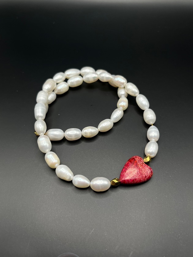 chokery Naszyjnik z pereł i jaspisu cesarskiego