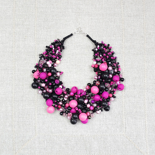 kolie 7004 Elegancki Naszyjnik Pink Night