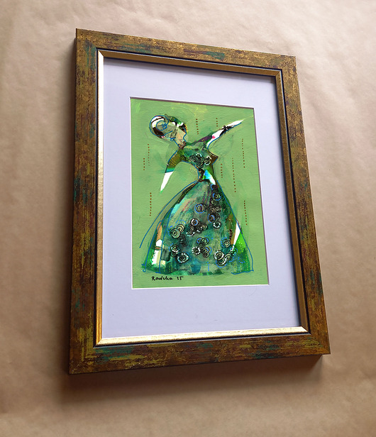 obrazy Kumoszka 3 - akwarela 16x24 cm unikat