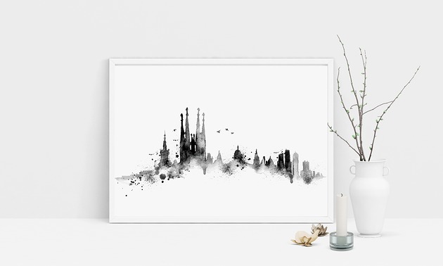 Plakat Barcelona 50x70cm Well Wall