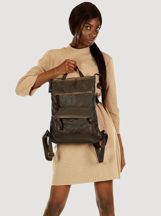 Plecak skórzany włoski backpack retro Marco Mazzini