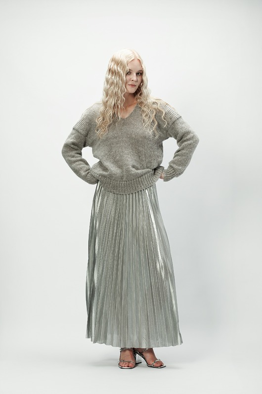 swetry damskie  Alpaka sweter Mia - szary