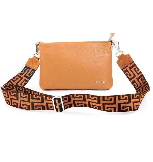 torby na ramię Torba skórzana  z ozdobnym paskiem (6919)