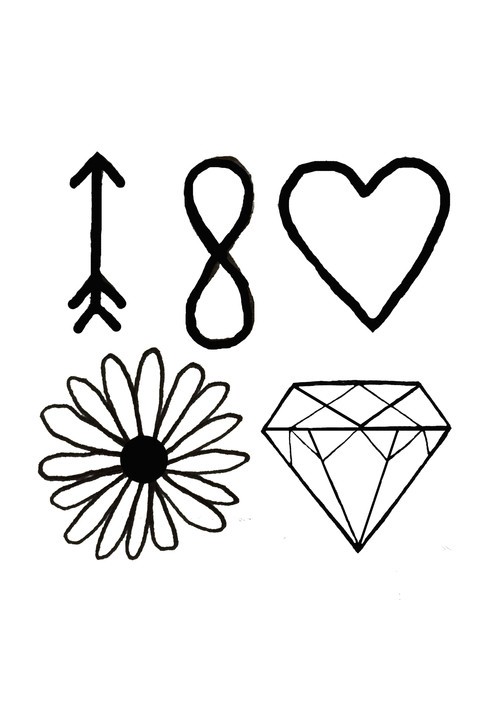 tatuaże zmywalne, tymczasowe Tatuaże BAE Mini Set