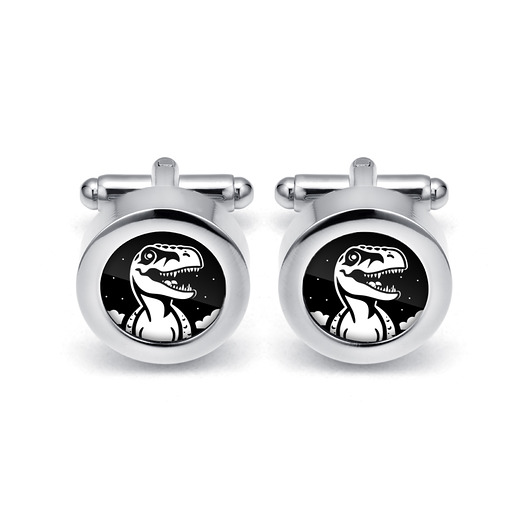 spinki do mankietów Eleganckie spinki do mankietów TYRANOZAUR SPINKI Z DINOZAUREM T-REX