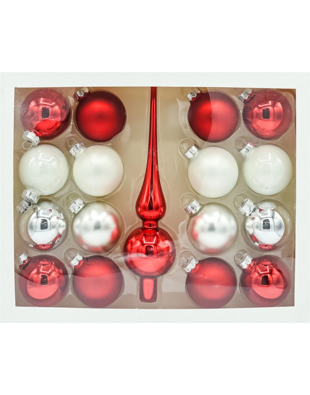 bombki Bombki okrągłe: Świąteczna paleta czerwono-biała