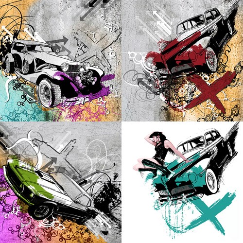 Tryptyk Car i Pin Up Offmega