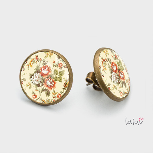 Kolczyki sztyfty RETRO ROSES laluv