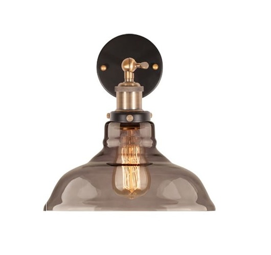 kinkiety Kinkiet szklany szkło dymione industrial loftowy